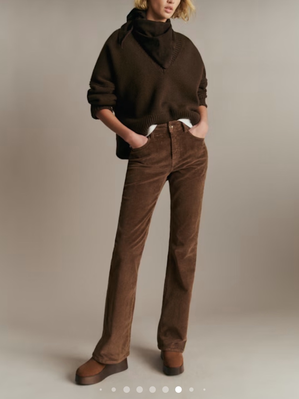 Sezane Brown Corduroy Bootcut Jeans